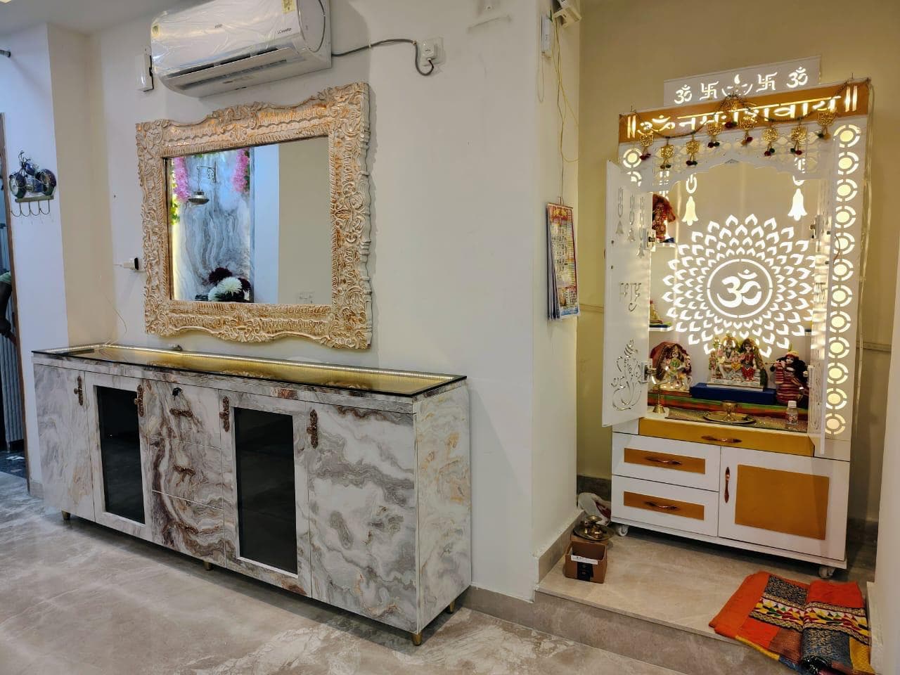 Marble Pooja Unit, Pune — Marble Tile Work